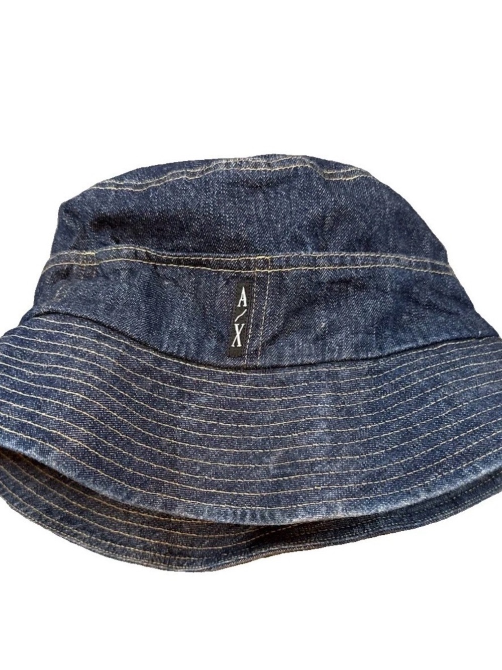 Armani Exchange A|X Denim Bucket Hat Blue Cotton One Size Unisex Casual Cap